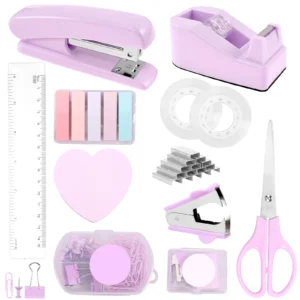 Office Supplies Set Desk Accessories Stapler Set Staple Driver Tape Holder Rule
