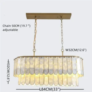LED Modern Luxury Art Deco Natural Shell Ceiling Chandelier Lighting Dimmable D