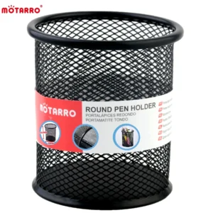 MOTARRO 1Pcs Pencil Holder Office Desk Metal Mesh Square Round Pen Pot Cup Case