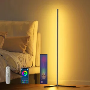 RGB LED Floor Lamp, LED Corner Lamp Works Smart Modern Floor Lamp with Music Sy