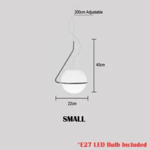2025 Italian Designer Art Deco White Ball Pendant Light For Dining Room Bedroom