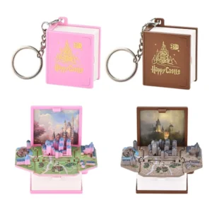 Gift Castle Book Sensory  Anxiety Stress Relief 3d Mini Stereo Keychain  Backpa