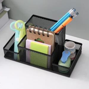 Home Office Mesh Desk Organizer Supplies Caddy Pencil Holder Baskets For Deskto