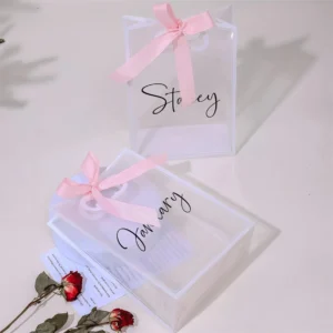 Custom Lettered Transparent Hand Gift Bag Suitable For Bridesmaid Wedding Party