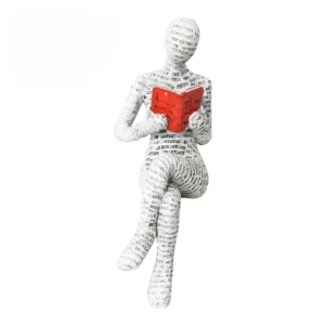 ReadingPaperPulpWomanThinkerStatueDecorationCreativeArt DesignModernHomeOfficeB